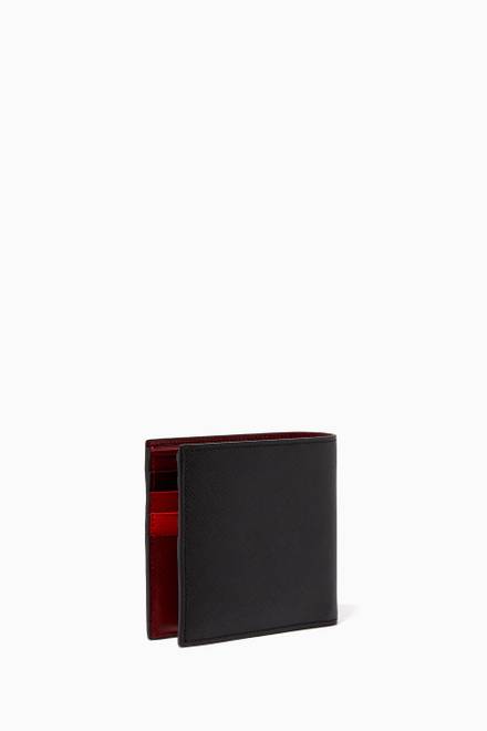 hover state of Enameled Logo Saffiano Leather Wallet    