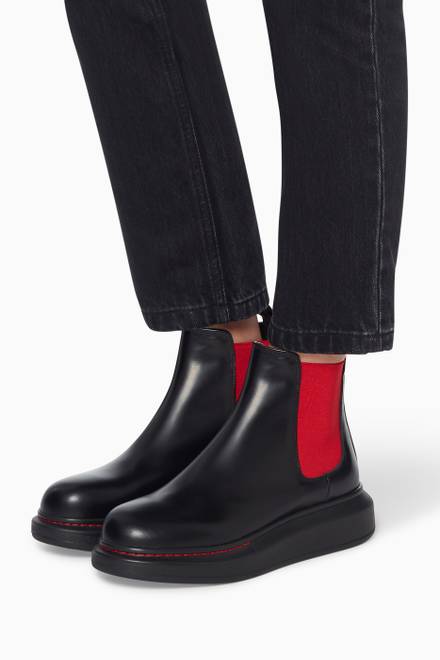 hover state of Hybrid Leather Chelsea Boots