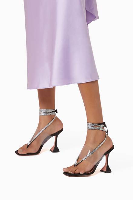hover state of Zula 95 Crystal Sandals in Satin