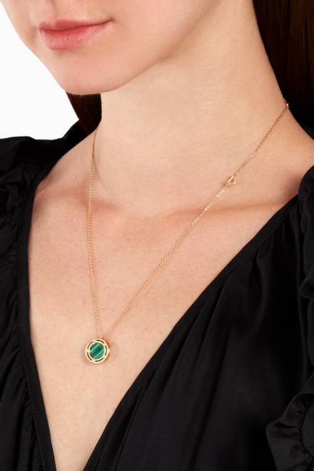 hover state of D.side Malachite & Diamond Necklace in 18kt Yellow Gold   