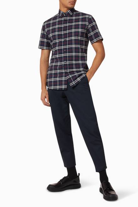 hover state of Small Scale Check Stretch Cotton Shirt  