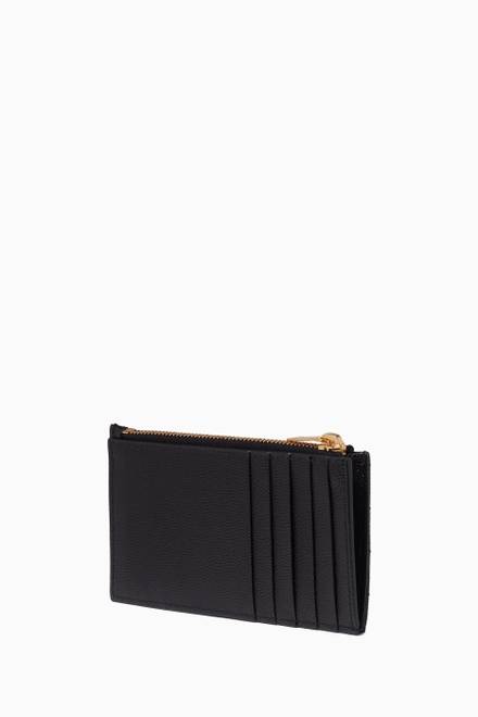 hover state of Cassandre Fragments Zip Card Case in Matelassé Leather       