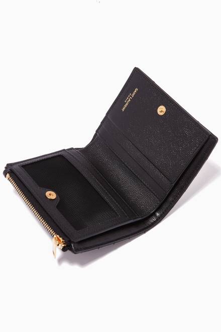 hover state of Cassandre Zipped Card Case in Matelassé Leather    