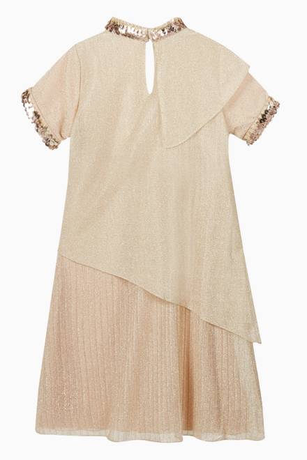 hover state of Metallic Embroidered Ruffle Kaftan    