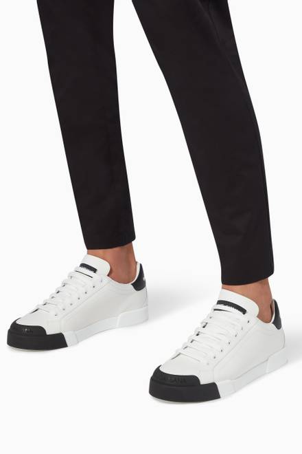 hover state of Portofino Contrast Sneakers in Leather  