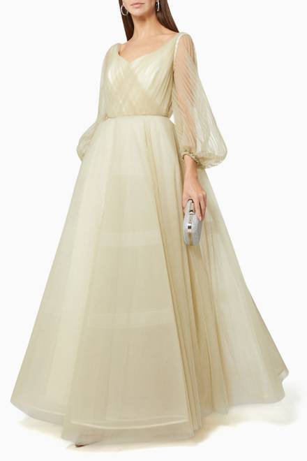 hover state of Pintuck Gown in Tulle   
