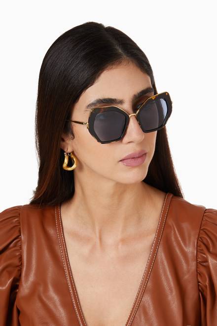 hover state of Skyler Oversized Sunglasses in Acetate & Stainless Steel