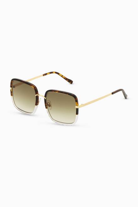 hover state of Clio Oversized Sunglasses in Acetate & Stainless Steel