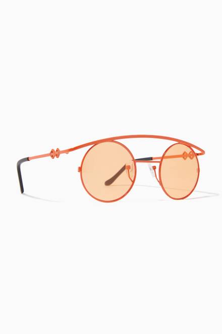 hover state of Retro XL Round Sunglasses in Metal        