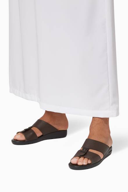 hover state of Arabic Sandals in Grained Leather 