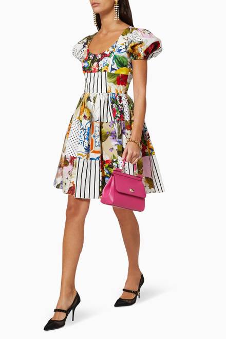 hover state of Patchwork Cotton Poplin Dress  