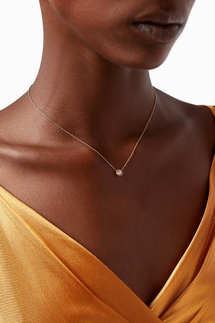 hover state of Salasil Necklace with Diamond in 18kt Rose Gold, Small