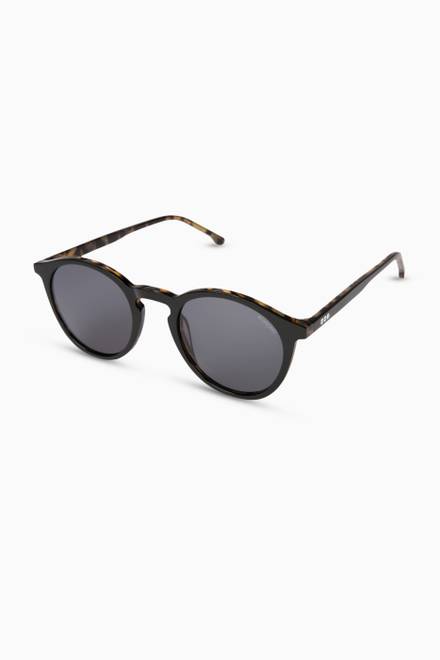 hover state of Aston Tortoise Round Sunglasses in Acetate   