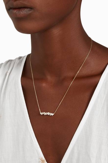 hover state of Sparkler Diamond Bar Necklace in 18kt Yellow Gold