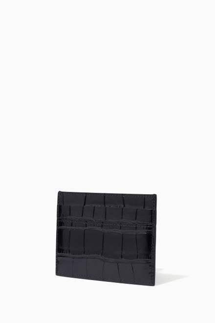 hover state of Neo Classic Card Holder in Shiny Crocodile Embossed Calfskin    