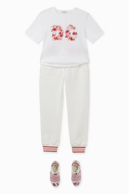 hover state of Jersey Jogging Pants with Floral Patch   