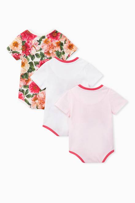 hover state of Camellia Cotton Babygrow, Set of 3