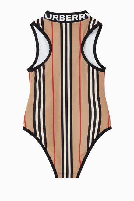 hover state of Icon Stripe Zip-front Swimsuit  