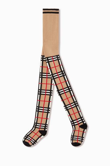 hover state of Tights in Vintage Check Cotton Blend Knit   