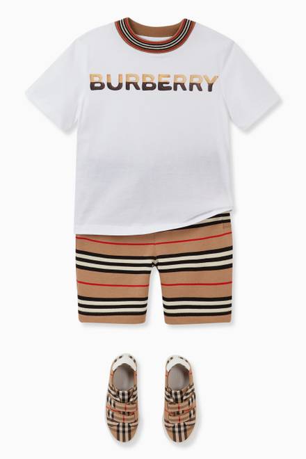 hover state of Icon Stripe Cotton Shorts  