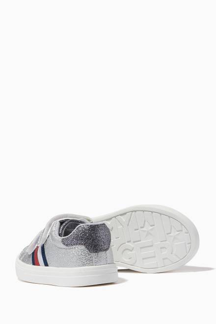 hover state of Logo Flag Velcro Sneakers in Faux Leather  