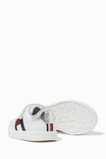 hover state of Logo Flag Velcro Sneakers in Faux Leather   