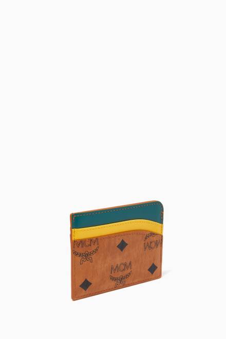 hover state of Zoo Crocodile Card Case in Visetos & Leather  