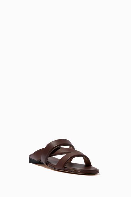 hover state of The Band Flat Sandals in Calfskin