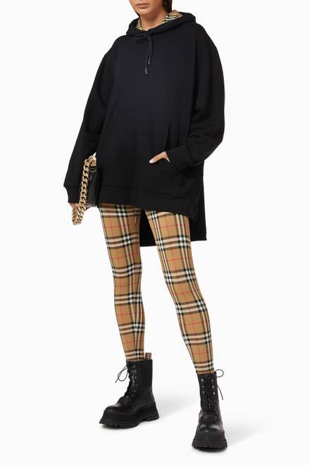 hover state of Vintage Check Leggings with Logo Detail in Jersey