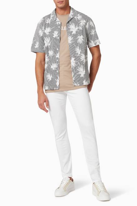 hover state of Printed Shirt in Stretch Poplin
