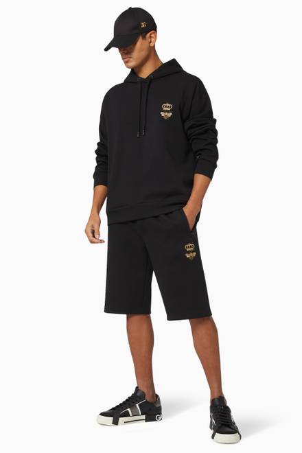 hover state of Crown Bee Jogging Shorts in Cotton Jersey    
