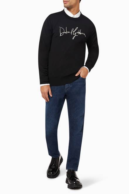 hover state of DG Embroidery Sweater in Wool
