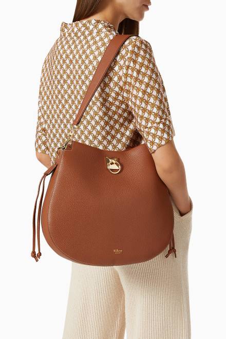 hover state of Iris Hobo Shoulder Bag in Heavy Grain Leather   