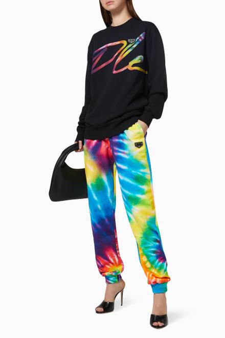 hover state of Jogging Pants in Tie-dye Cotton Fleece 