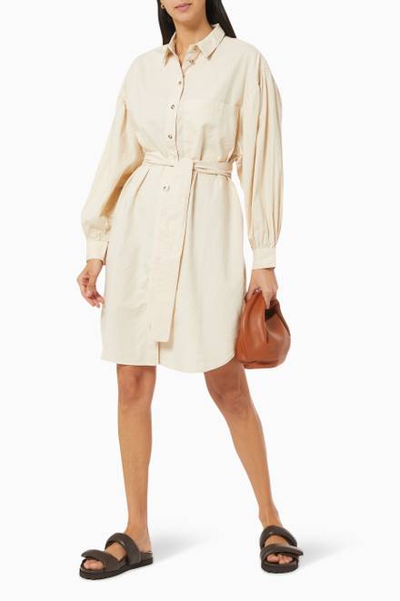 hover state of Button Down Dress in Linen   