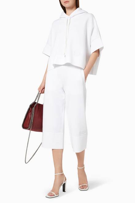 hover state of Logo Embroidered Cropped Pants in Cotton Poplin  