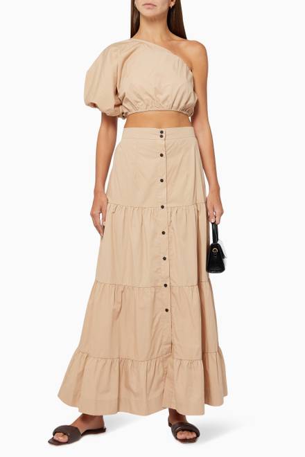 hover state of Button-down Maxi Skirt in Cotton     