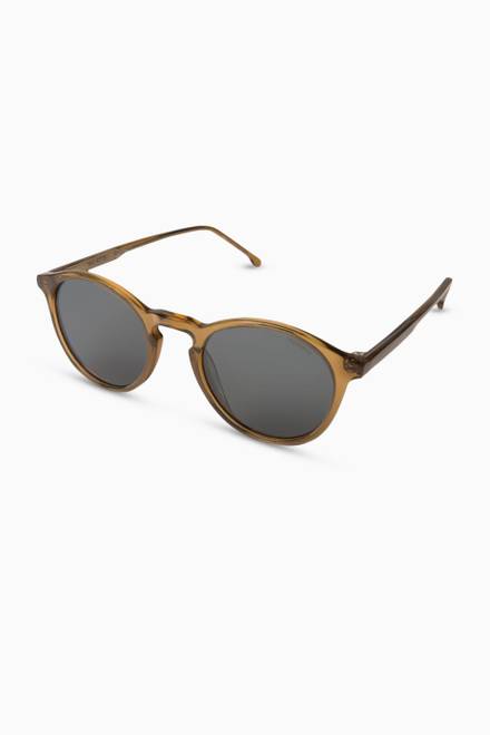 hover state of Aston Sand Round Sunglasses in Acetate   