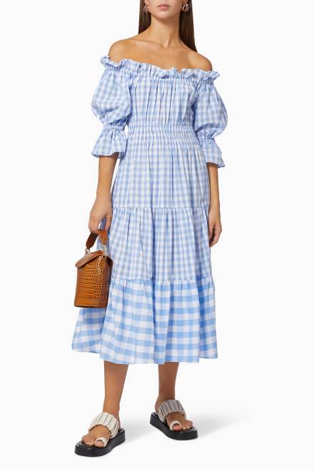 hover state of Fontelyn Gingham Dress in Cotton 