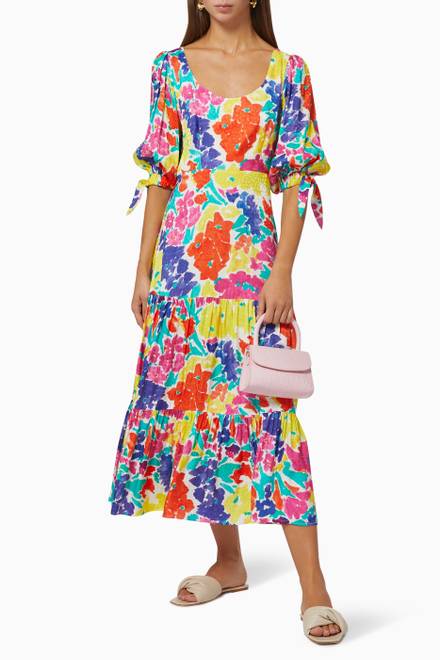 hover state of Darcy Watercolour Dress in Viscose  
