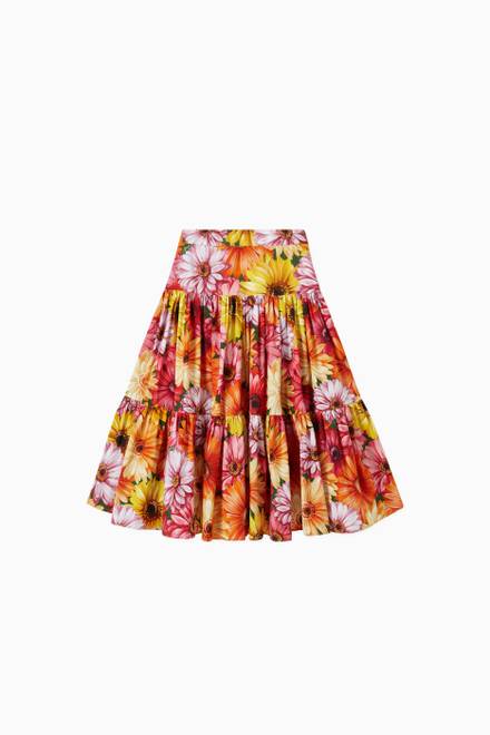 hover state of Gerbera-daisy Long Skirt in Cotton Poplin