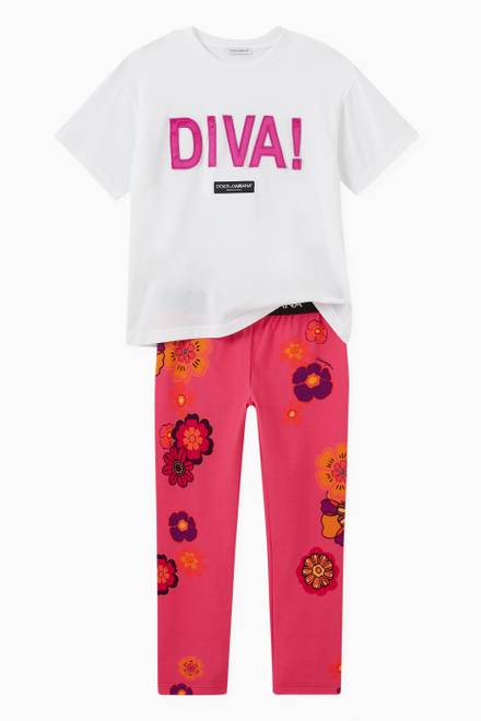 hover state of Diva Patch Logo T-shirt in Cotton