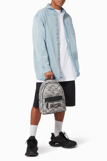 hover state of Small Stark Backpack in Vintage Jacquard Monogram   