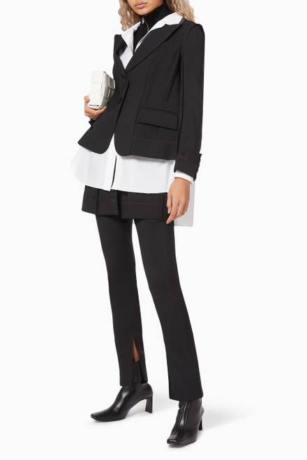 hover state of Skirt Front Suiting Pants in Polyester Wool Blend   