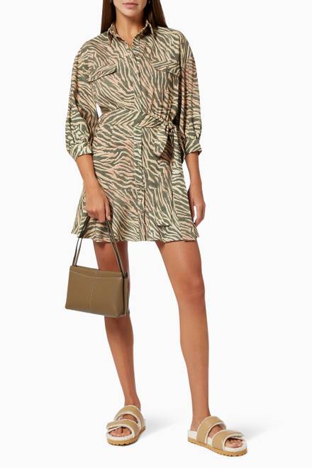 hover state of Fierce Shirt Dress in Satin 