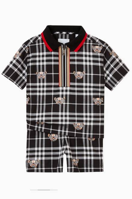 hover state of Oversized Shirt in Thomas Bear Print Check Cotton   