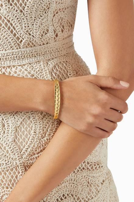 hover state of Braid Cuff Bracelet in 18ct Gold Plated   