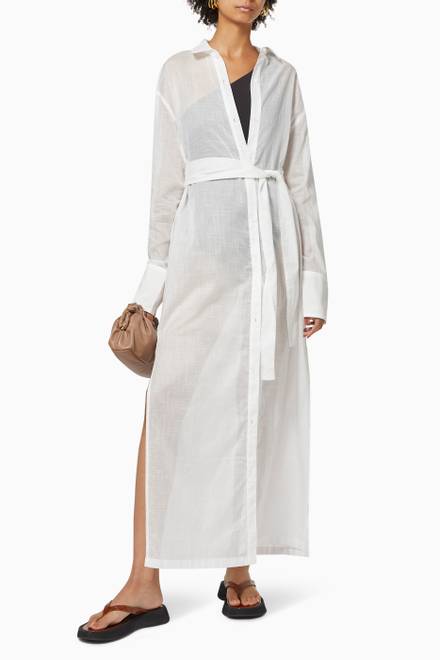 hover state of Pierre Shirt Dress in Cotton Linen Blend