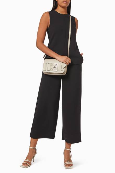 hover state of Logo Tape Jumpsuit in Crepe  