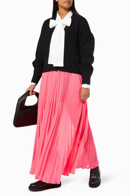 hover state of Long Pleated Skirt in Chiffon   